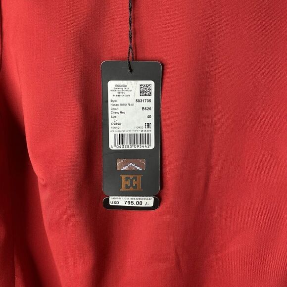 ESCADA Top Womens 40 US 10 Fitted Bell Sleeve NEW $795 Virgin Wool Blend Stretch - Picture 11 of 11